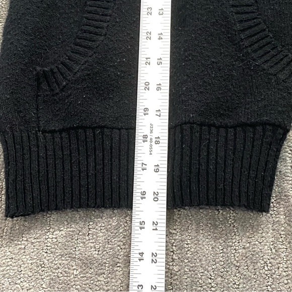 OP Womans Petite Small Black Long Sleeve Sweater Ribbed Stretch Pockets Casual - Picture 11 of 12